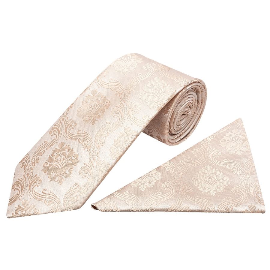 Nude Paisley Classic Men's Tie and Pocket Square Set