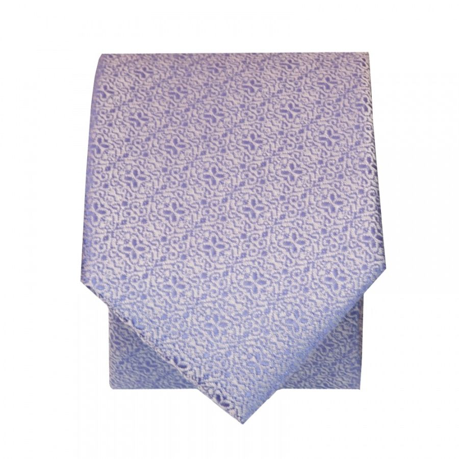 Purple Self Floral Textured Silk Skinny Men's Tie