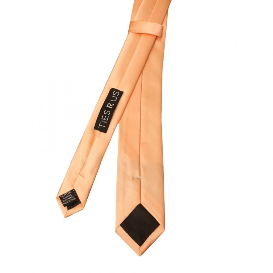 Plain Peach Satin Boys Tie