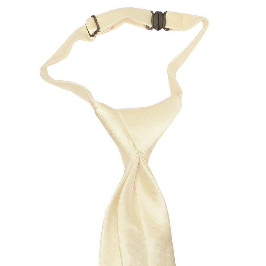 Pre Tied Ivory Satin Boys Tie Age 4-7