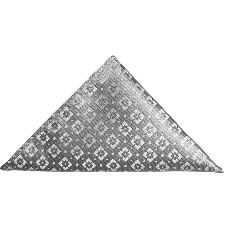 Silver Brochade Pocket Square