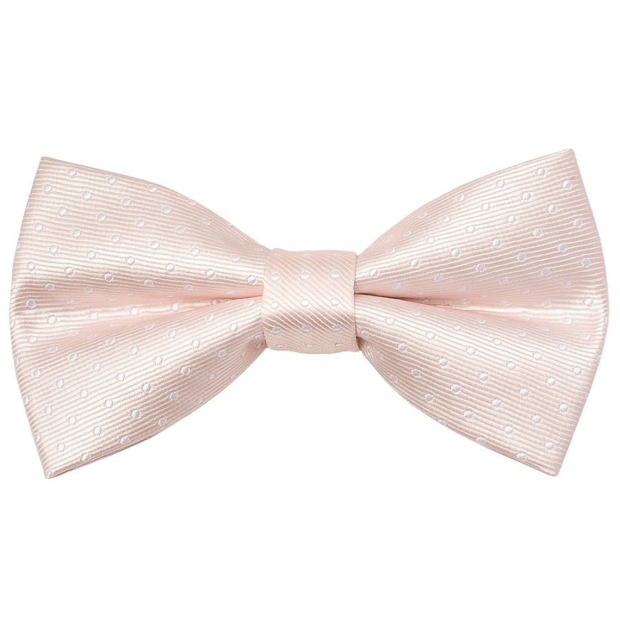 Pre Tied Blush Polka Dot Boys Bow Tie Age 4-7