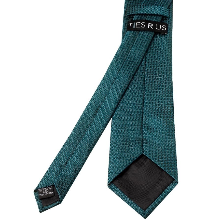 Teal Textured Classic Tie and Pocket Square Set