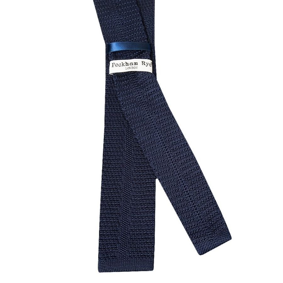 Navy Knit Skinny Men's Tie