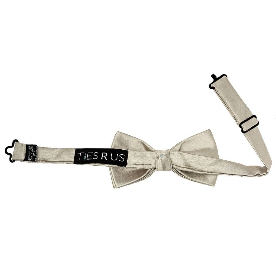 Pre Tied Plain Dusty Sage Satin Boys Bow Tie and Pocket Square Set Age 8-11