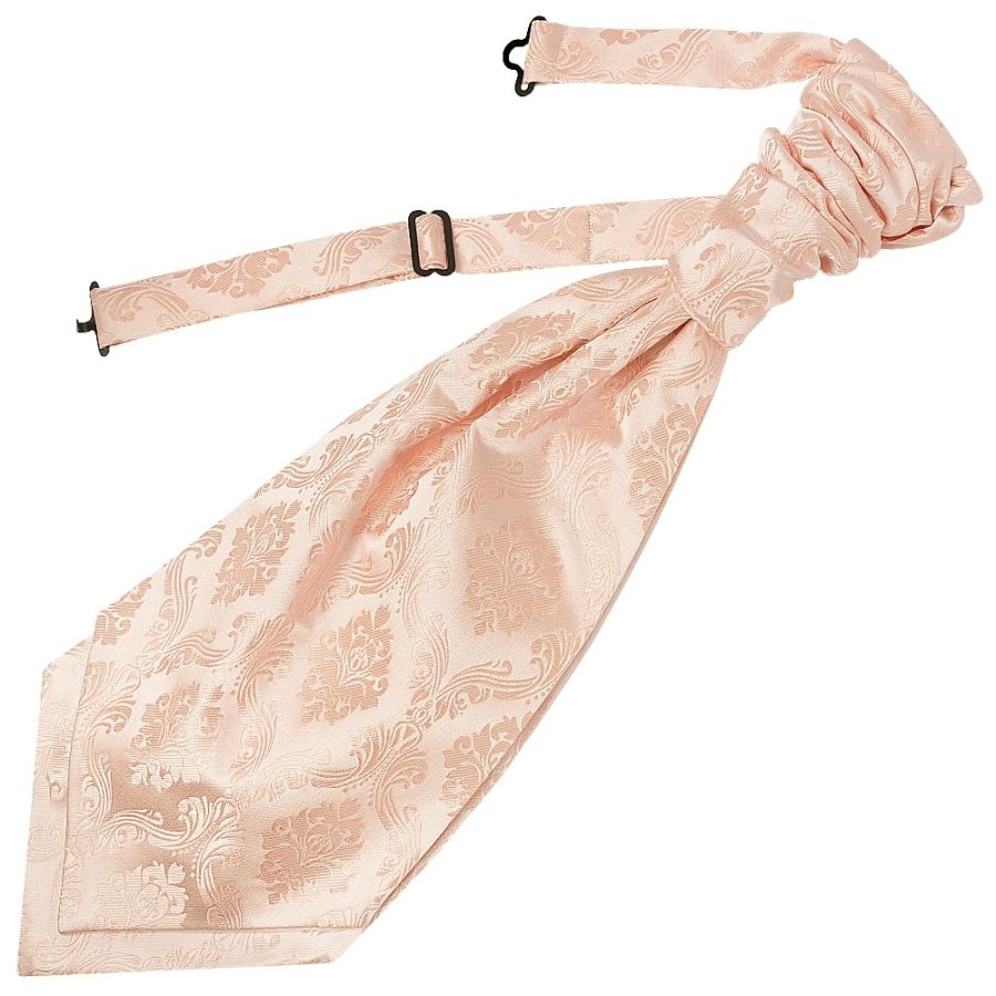 Light Peach Paisley Men's Cravat Tie and Pocket Square Set