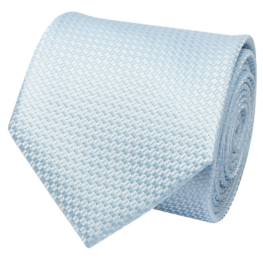 Sky Blue Textured Classic Tie and Pocket Square Set