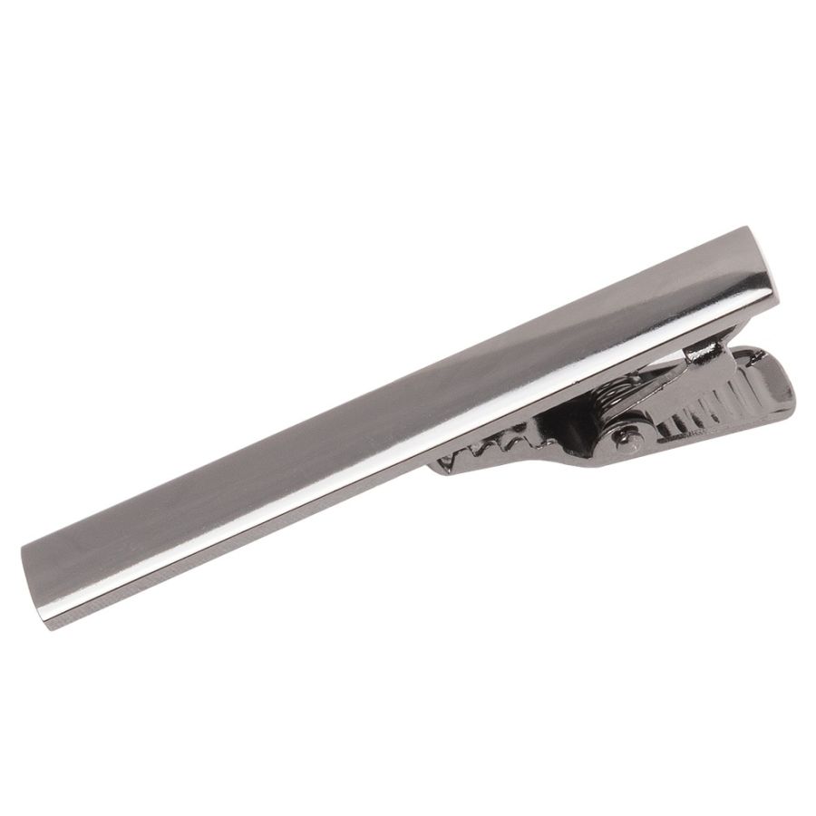 Plain Gunmetal Grey Metal Bar Tie Clip