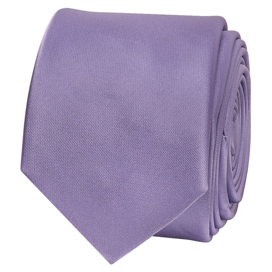 Lavender Satin Skinny Men's Tie and Pocket Square Set