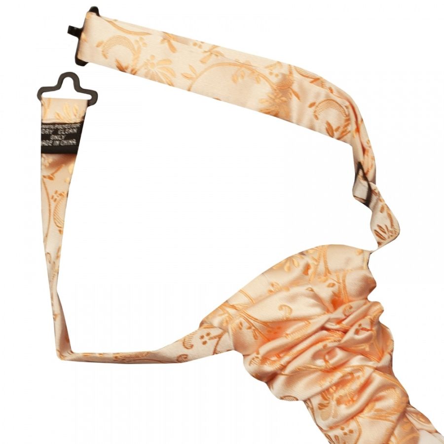 Peach Floral Men's Cravat Tie and Pocket Square Set