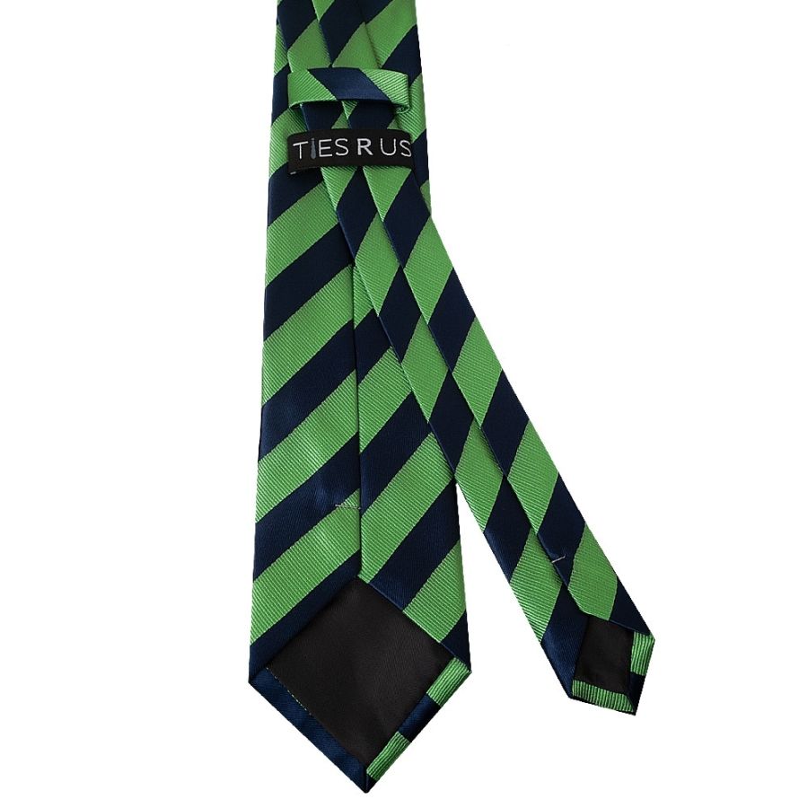 Navy and Lime Striped Classic Men's Tie