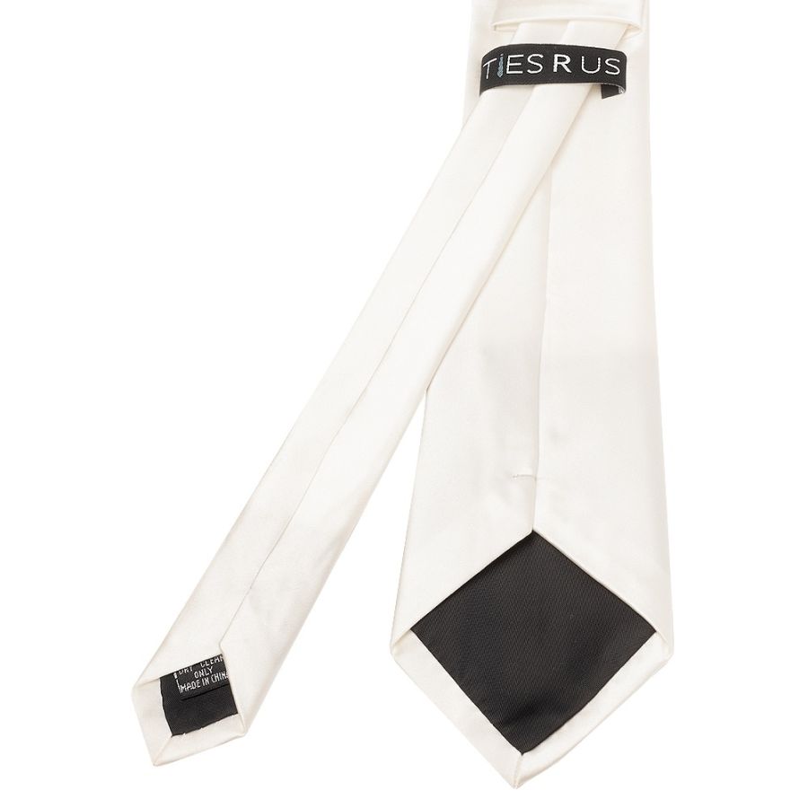 Plain White Satin Classic Men's Tie