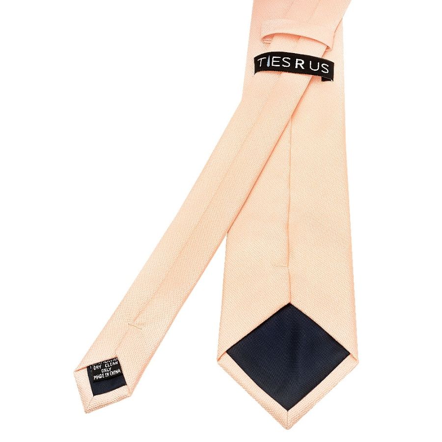 Classic Peach Mens Tie with Pocket Square and Lapel Pin Set