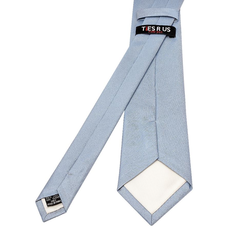 Plain Dusty Blue Silk Classic Men's Tie