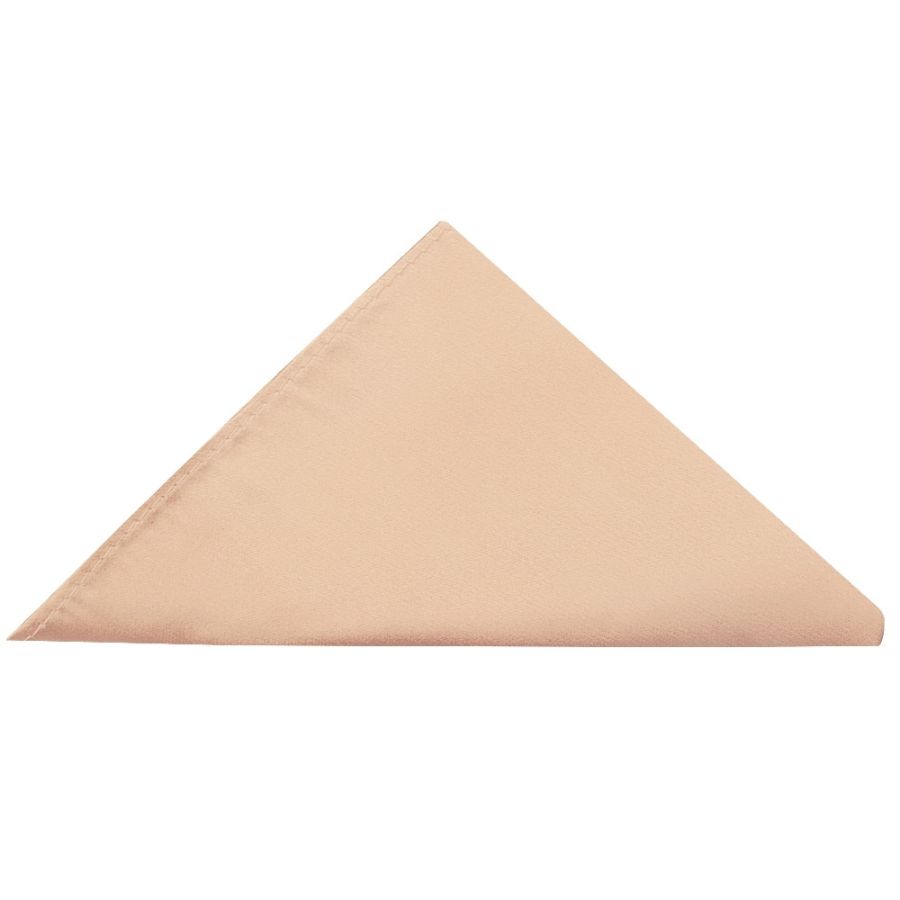 Plain Light Peach Satin Silk Skinny Men's Tie and Pocket Square Set