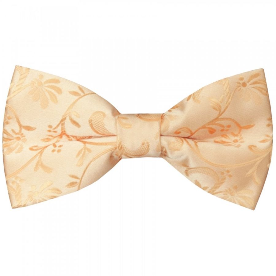 Pre Tied Peach Floral Boys Bow Tie Age 4-7
