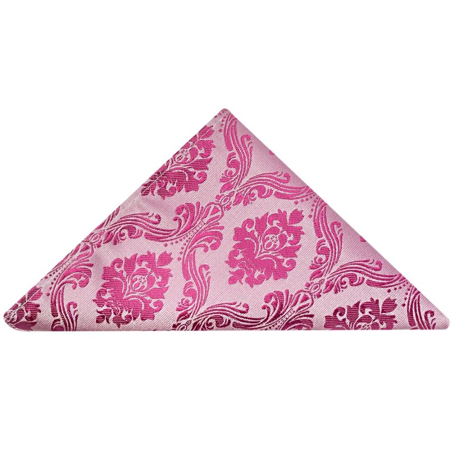 Fuchsia Paisley Classic Men's Tie and Pocket Square Set