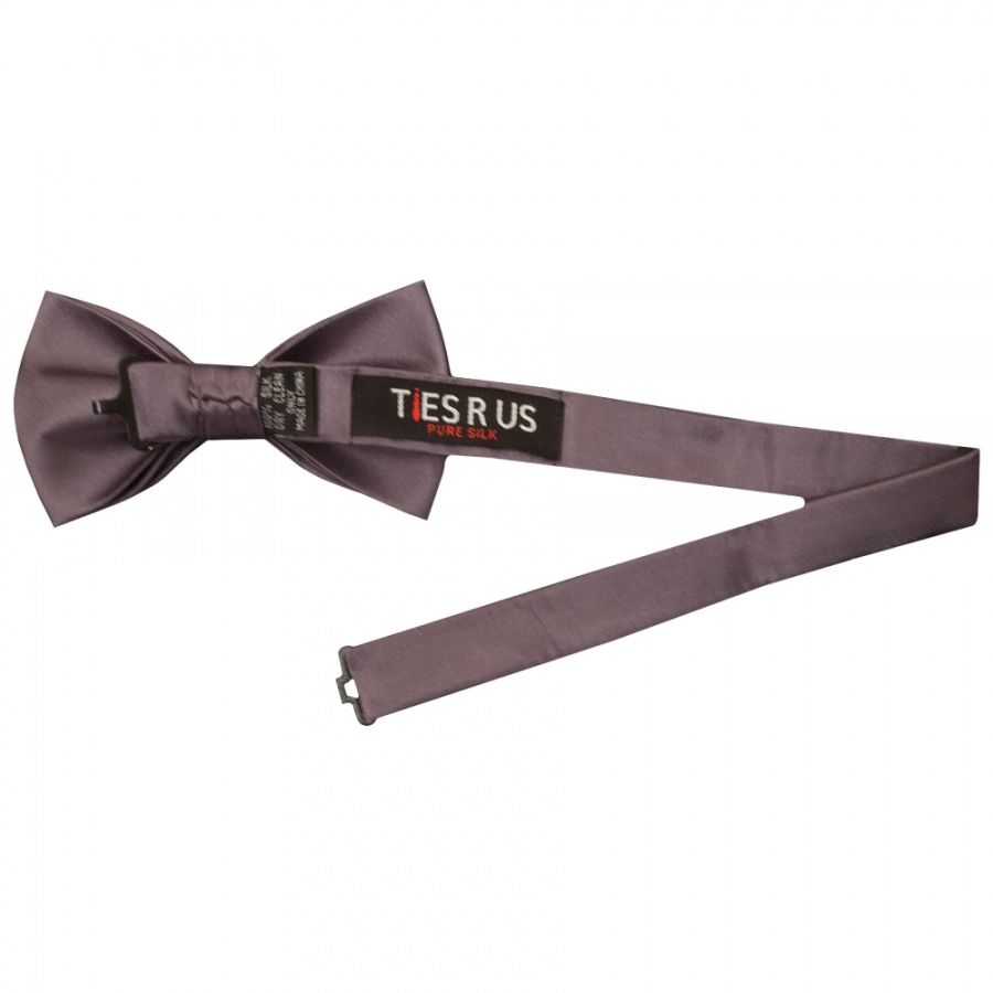 Plain Mauve Satin Silk Mens Bow Tie