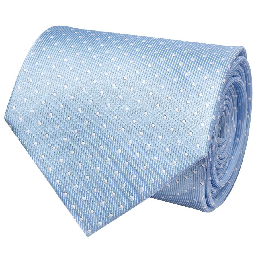 Light Blue and White Polka Dot Classic Men's Tie