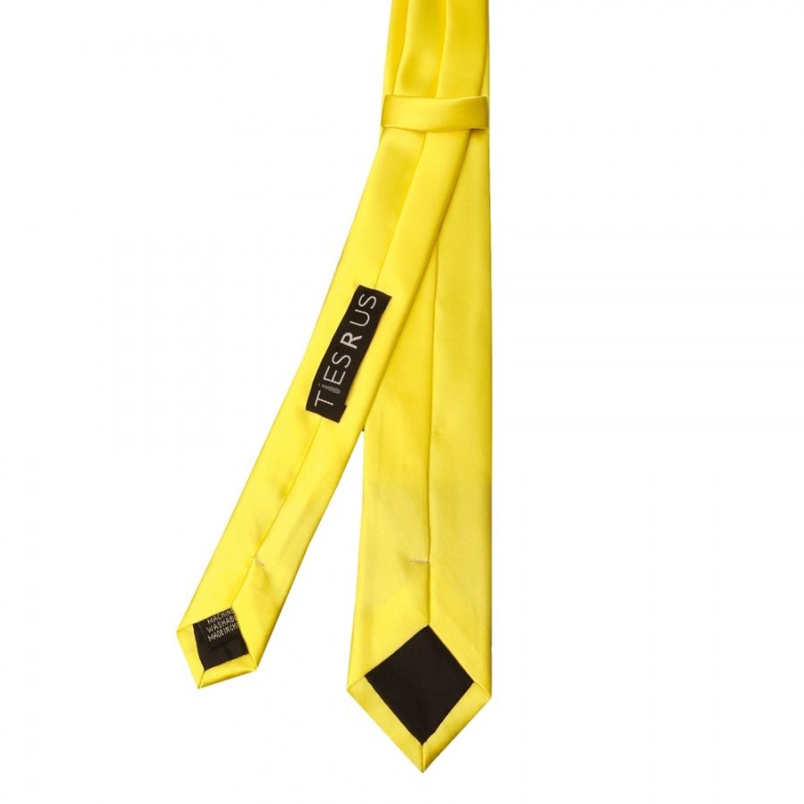 Sunshine Yellow Satin Skinny Men's Tie