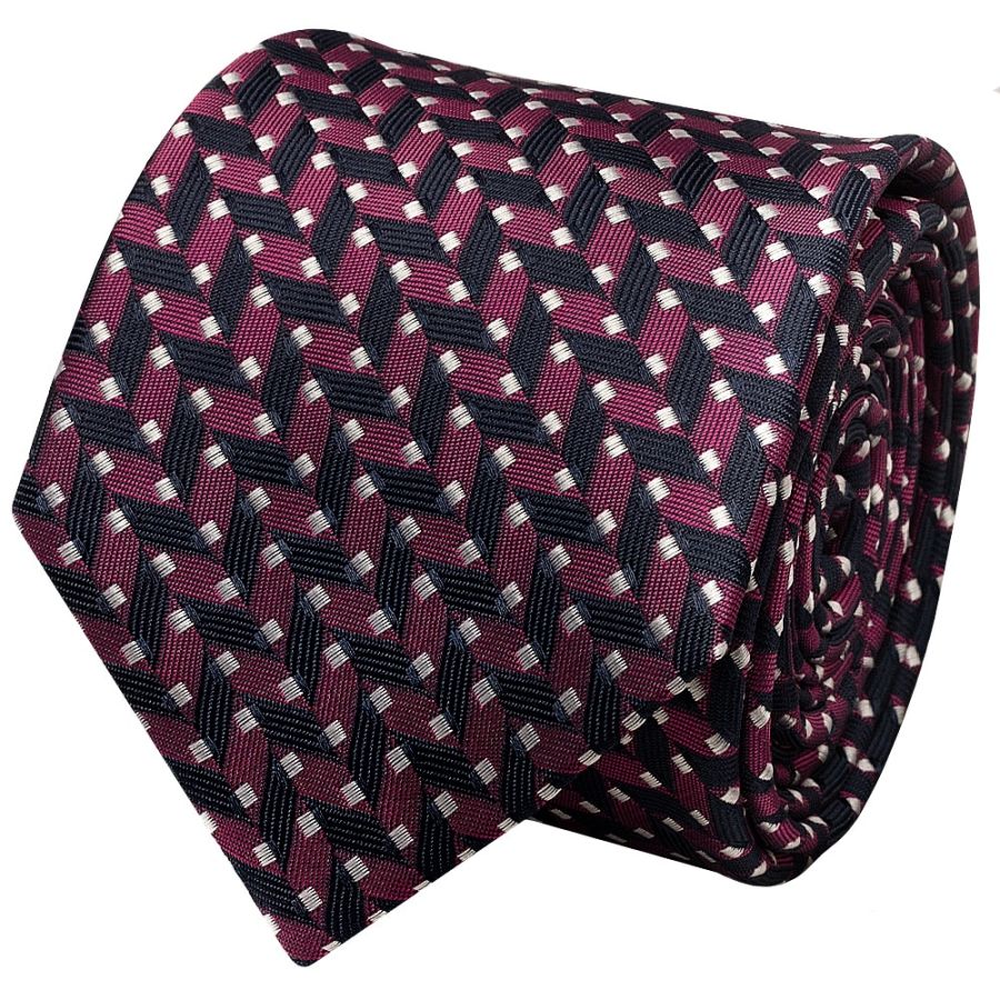 Slim Pink Geometric Men's Tie
