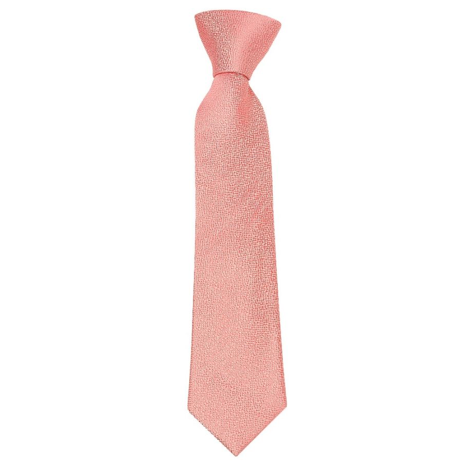 Pre Tied Pink Textured Silk Boys Tie Age 4-7