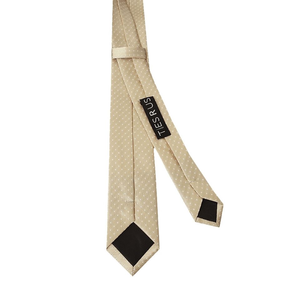 Champagne and White Polka Dot Skinny Boys's Tie