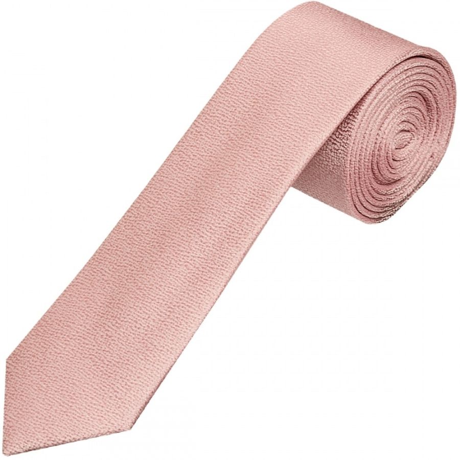 END OF SEASON STOCK Plain Rose Gold Textured Silk Skinny Boys Tie