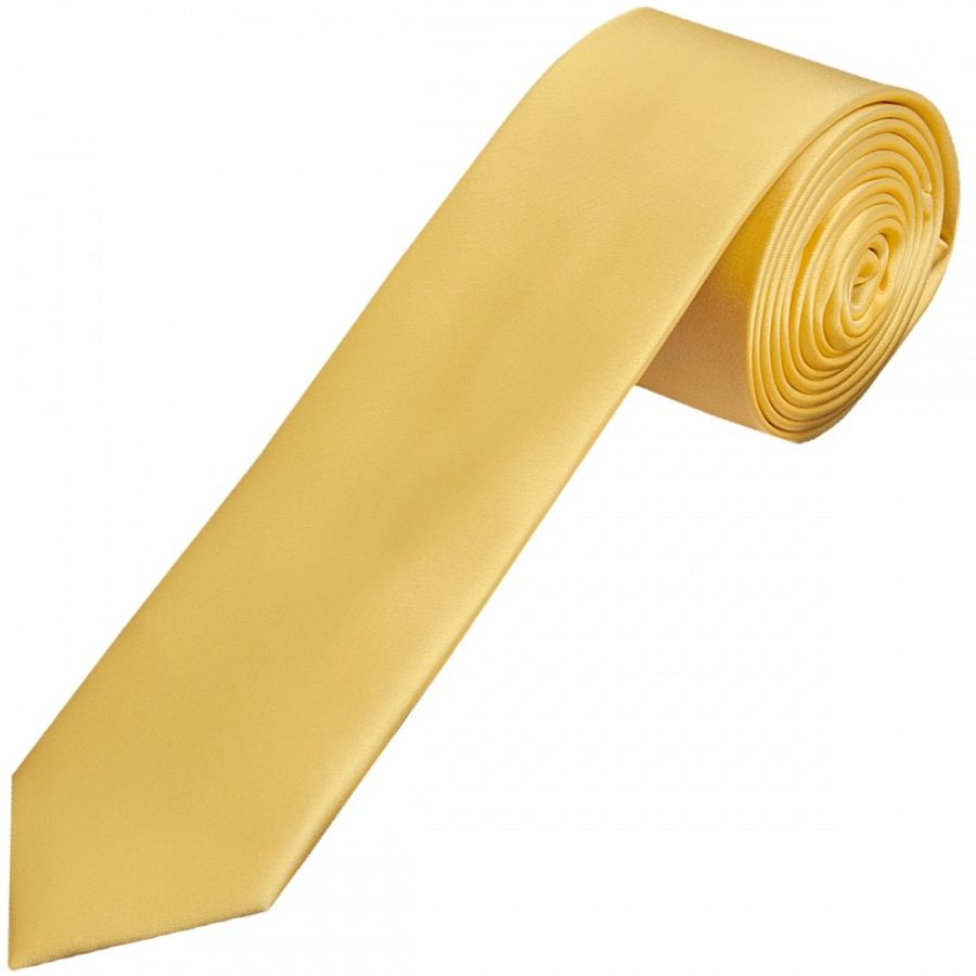 Plain Gold Satin Skinny Boys Tie