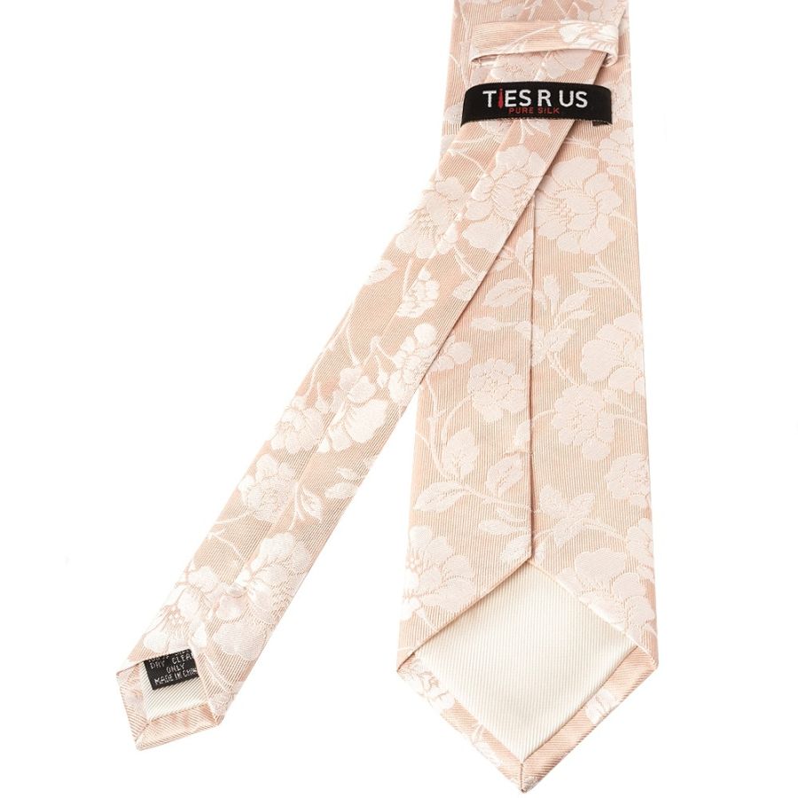 Pink with White Floral Silk Classic Tie 