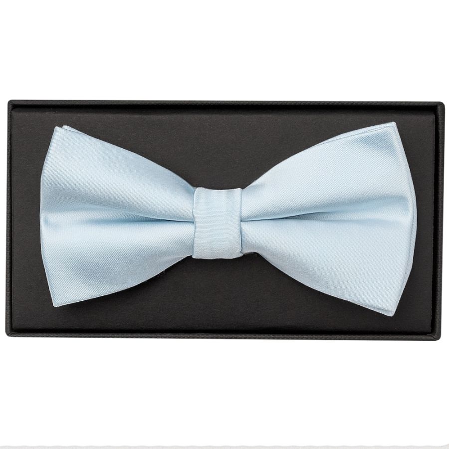 Plain Misty Blue Handmade Mens Bow Tie