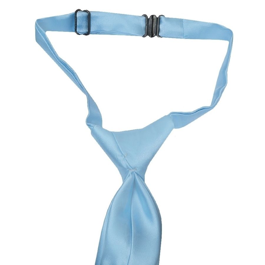 END OF SEASON Pre Tied Sky Blue Satin Boys Tie and Pocket Square Set Age 4-7