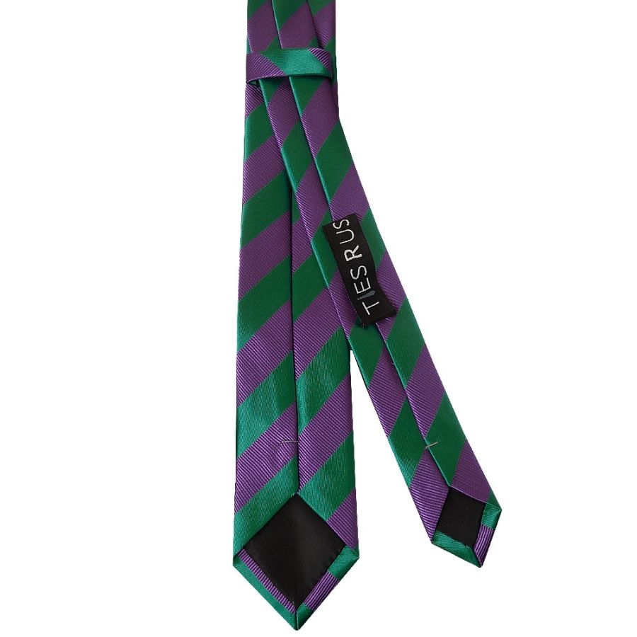 Green and Purple Striped Skinny Men's Tie