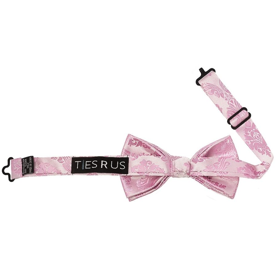 Pre Tied Dusty Pink Paisley Boys Bow Tie Age 4-7