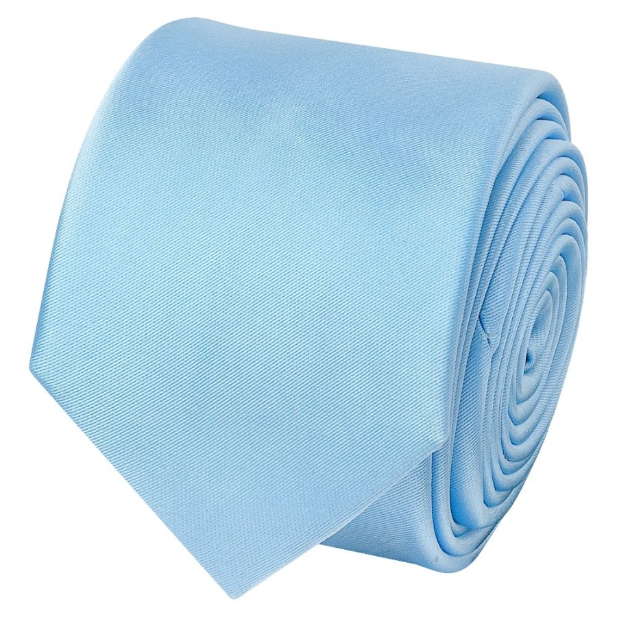 Plain Sky Blue Satin Skinny Boys Tie