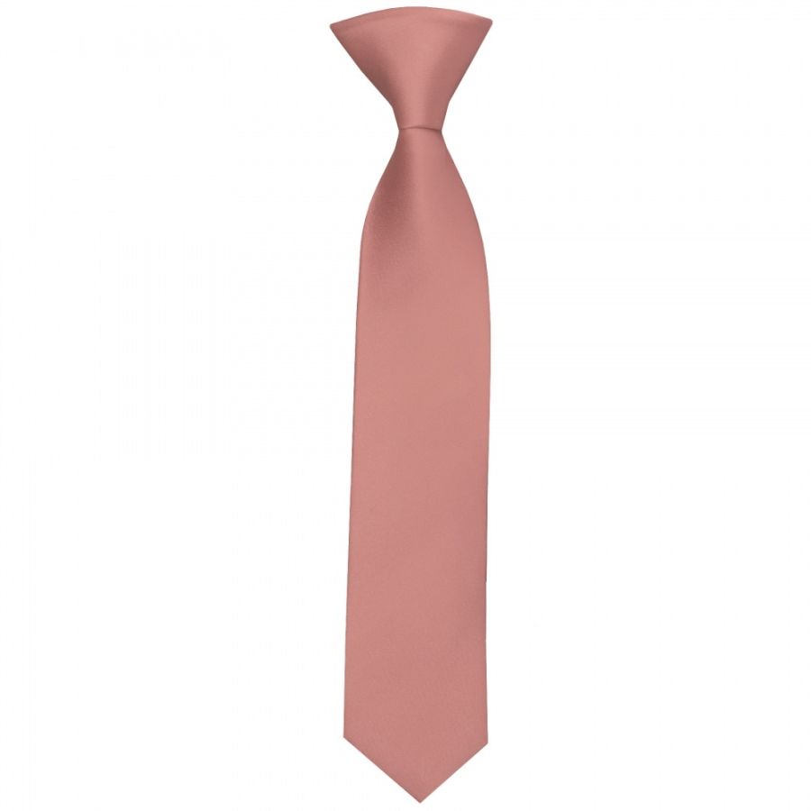 Pre Tied Rose Gold Satin Silk Boys Tie Age 4-7