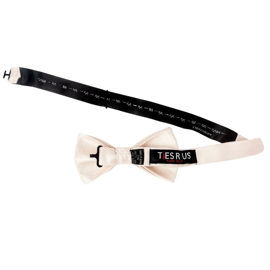 Plain Blush Textured Silk Mens Bow Tie