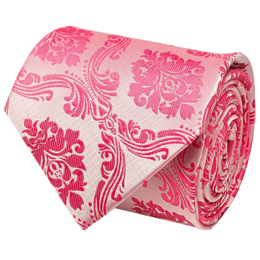 Light Coral Paisley Classic Men's Tie and Pocket Square Set