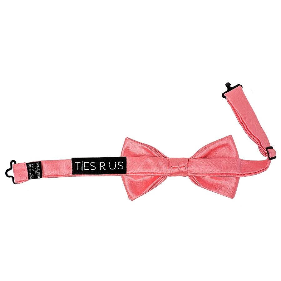 Pre Tied Light Coral Pink Satin Boys Bow Tie Age 4-7