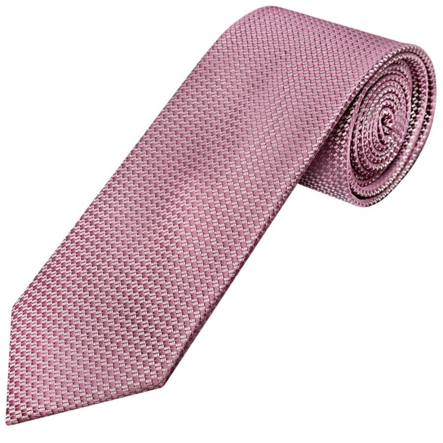 Dusty Pink Textured Classic Tie and Pocket Square Set