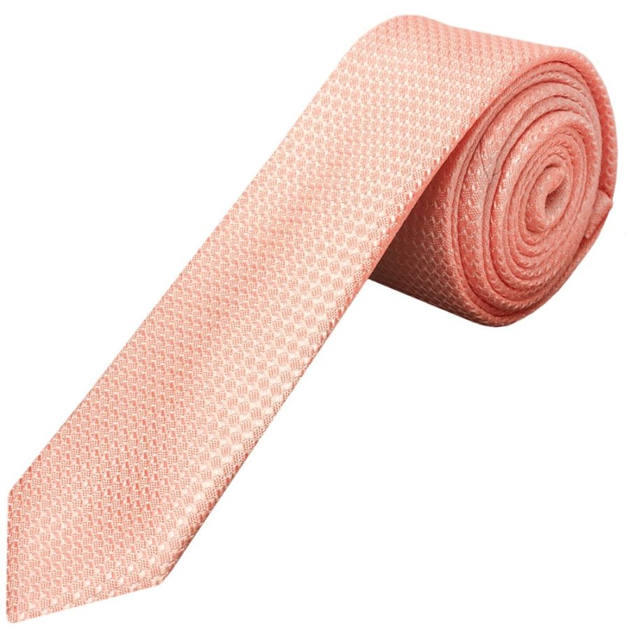Peach Textured Skinny Tie