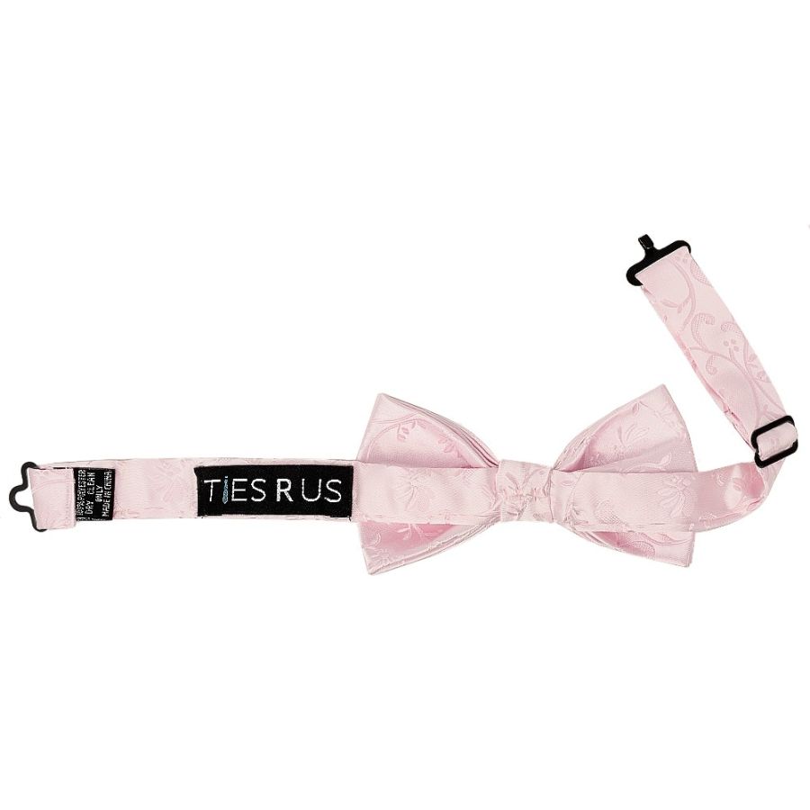 Pre Tied Blush Pink Floral Boys Bow Tie Age 4-7