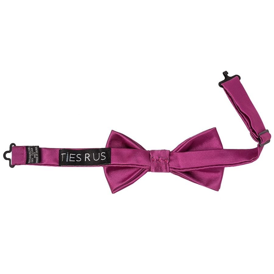 Pre Tied Fuchsia Satin Boys Bow Tie Age 4-7