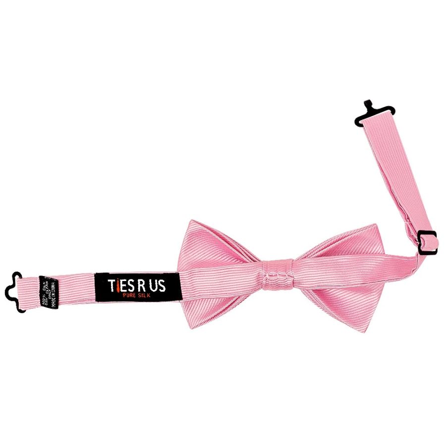 Pre Tied Blush Pink Twill Silk Boys Bow Tie Age 8-11