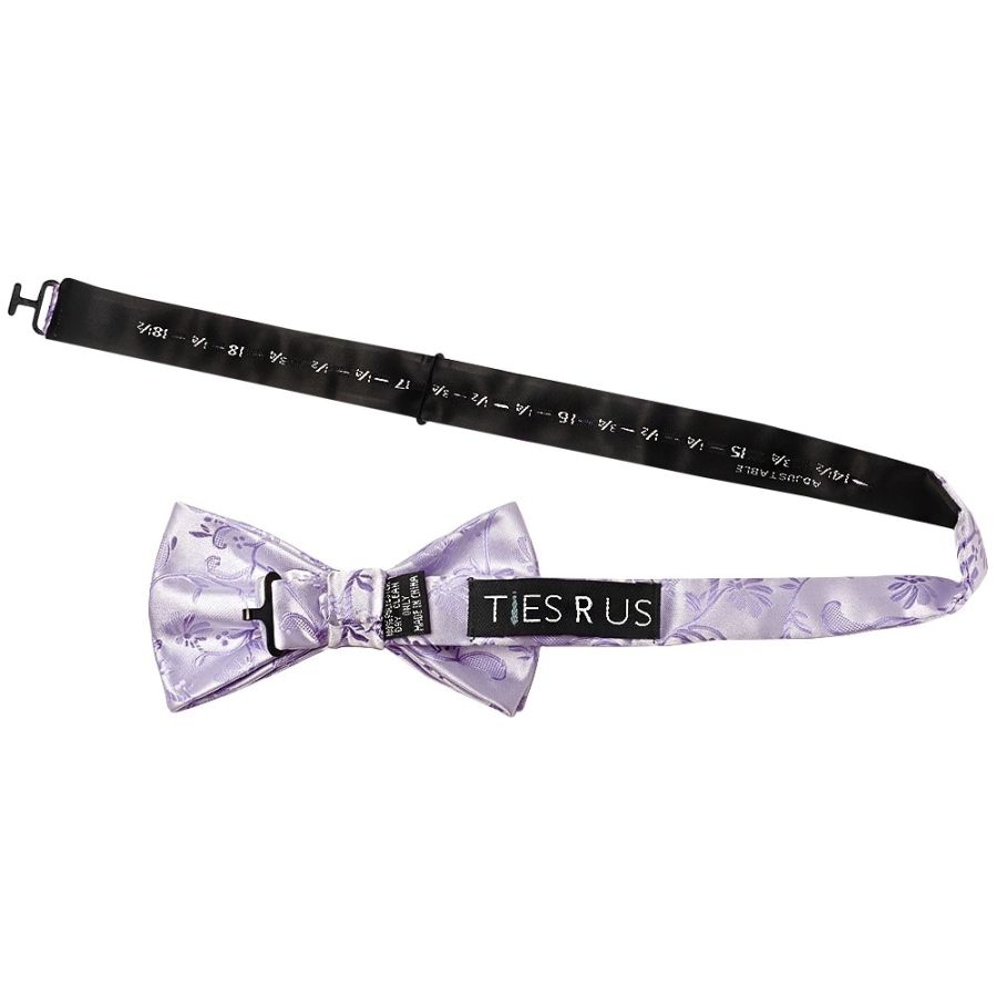 Lavender Floral Handmade Mens Bow Tie