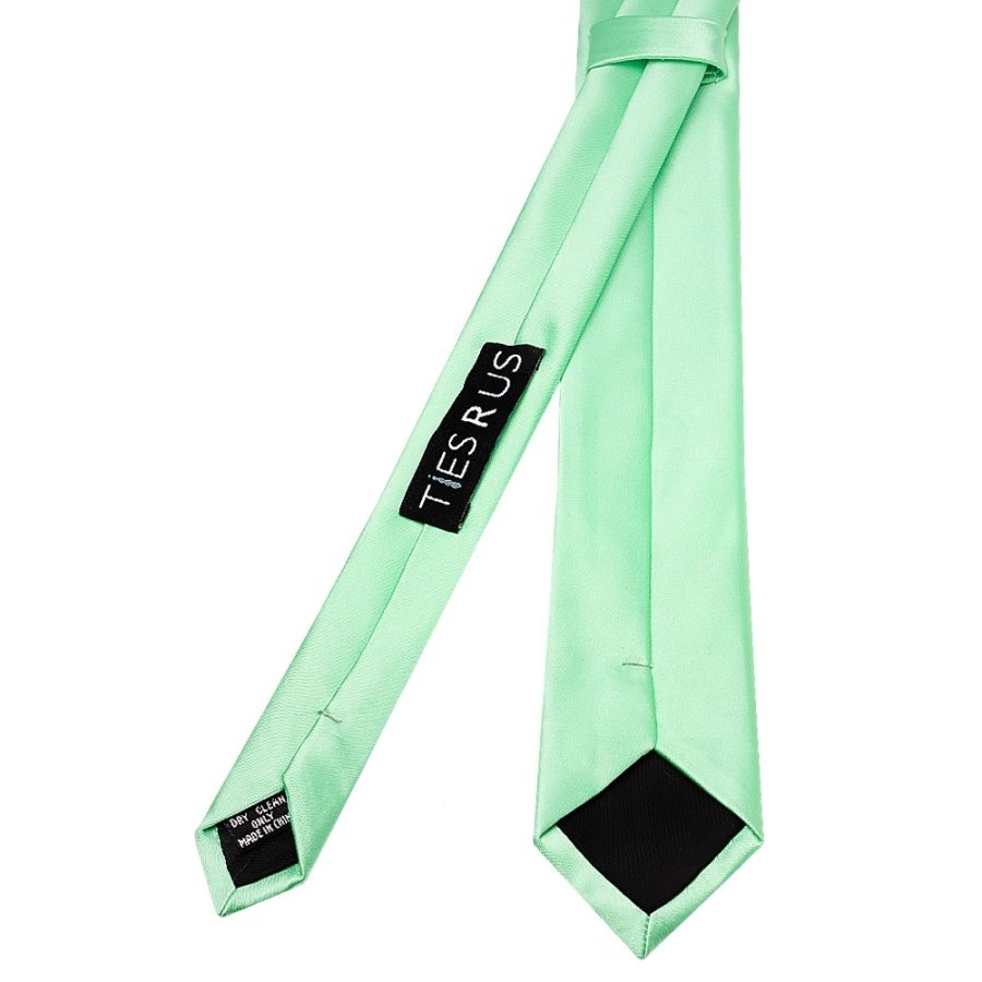 Plain Seafoam Green Boys Satin Skinny Tie