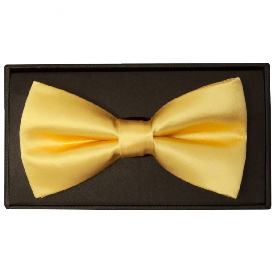 Plain Gold Handmade Mens Bow Tie