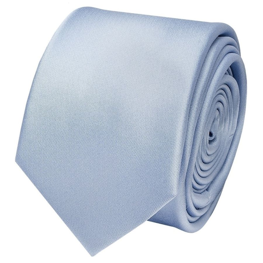 Plain Dusty Blue Satin Skinny Men's Tie