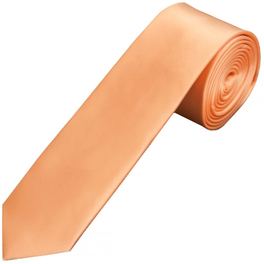 Plain Peach Satin Boys Tie