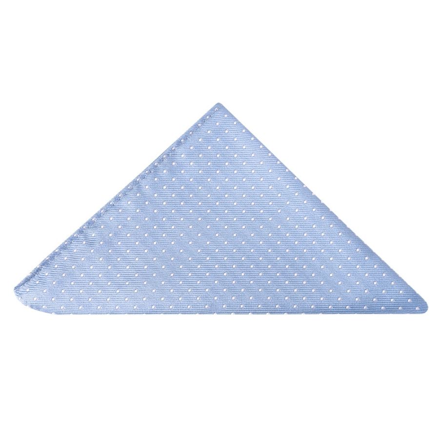 END OF SEASON Light Blue and White polka dot Pocket Square
